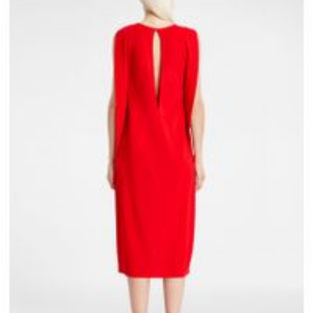 Women's Red Sleeveless Matte Jersey Dress